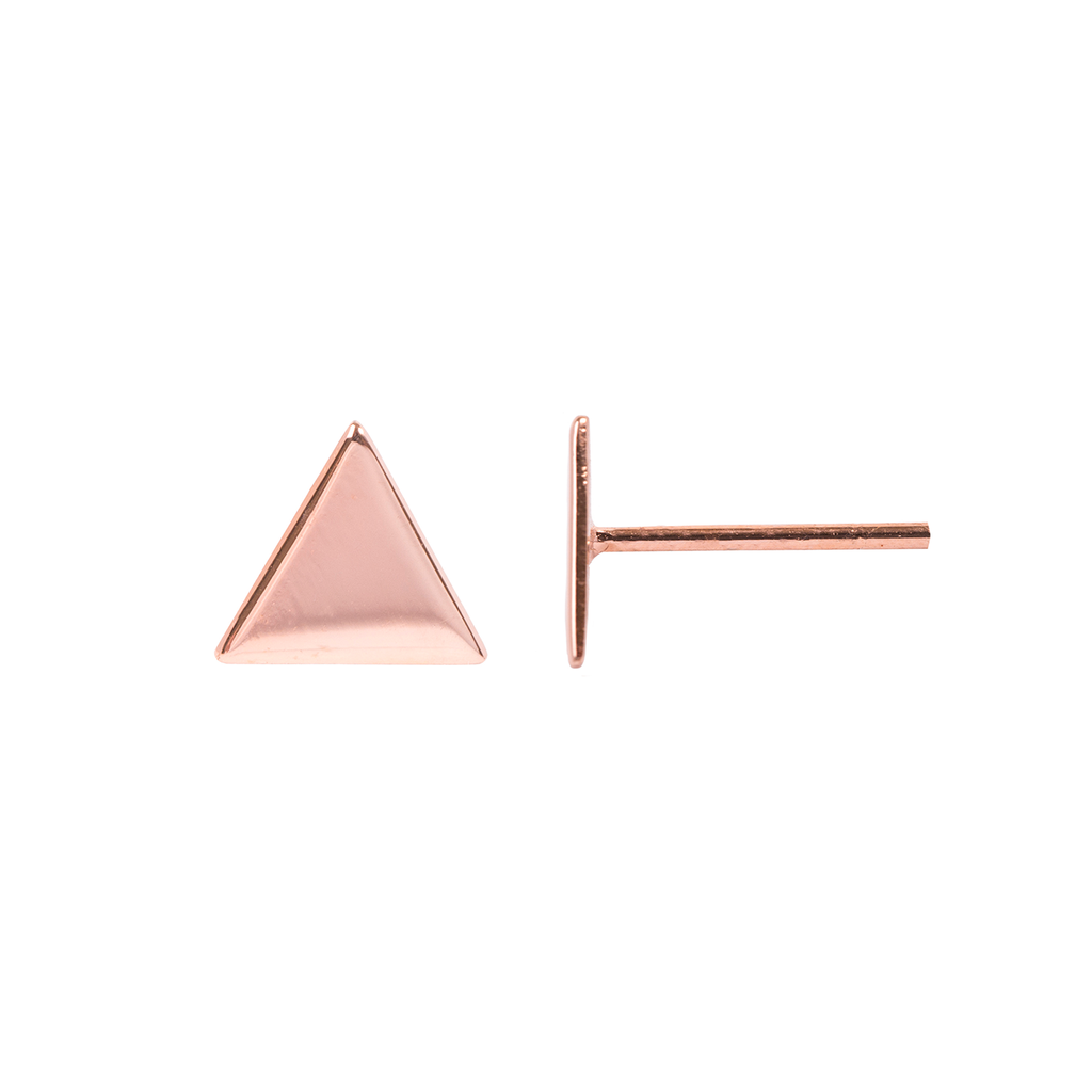 Aretes Mini Triángulo Oro Rosa