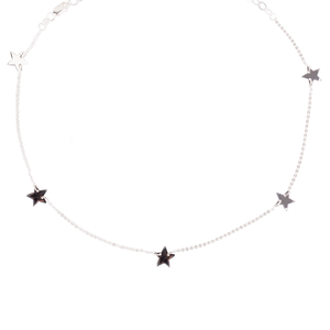 Collar 5 Mini Estrellas Plata