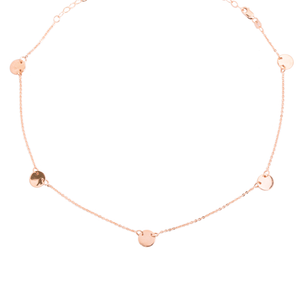 Collar 5 Mini Círculos Oro Rosa