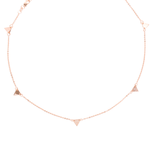 Collar 5 Mini Triángulos Oro Rosa