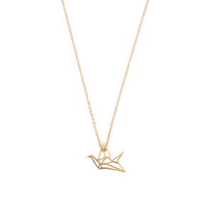 Collar Ave Origami Dorado