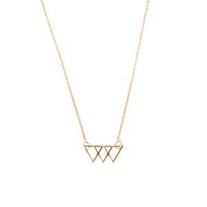 Collar Triángulos Entrelazados Dorado