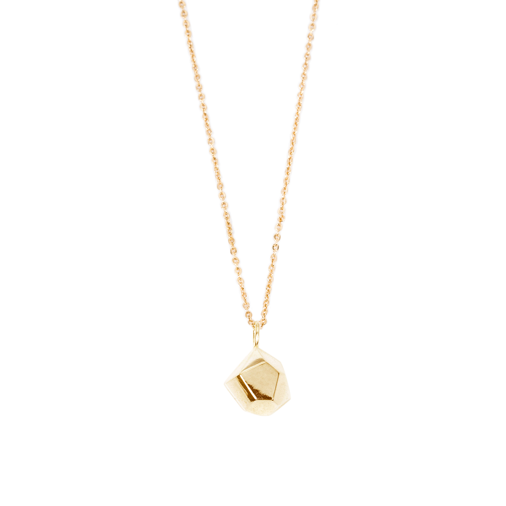 Collar Facetas Dorado Brillante