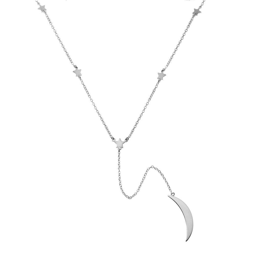 Lariat Estrellas y Luna Plata